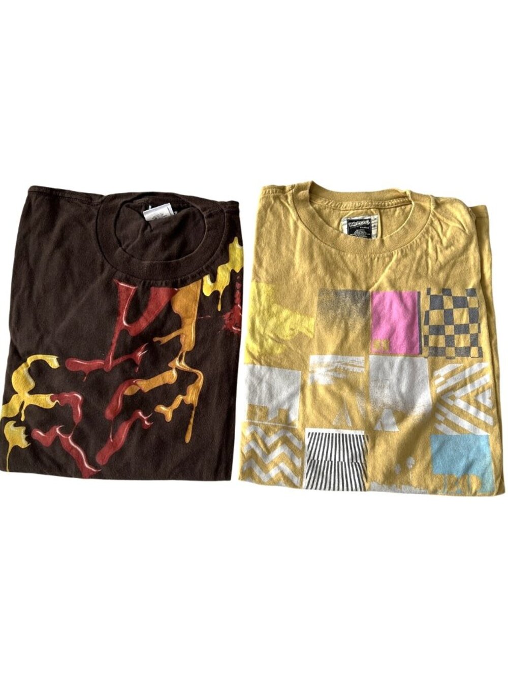 Billabong Graphic T-Shirts Bundle 100% Cotton For Men Brown & Yellow XL